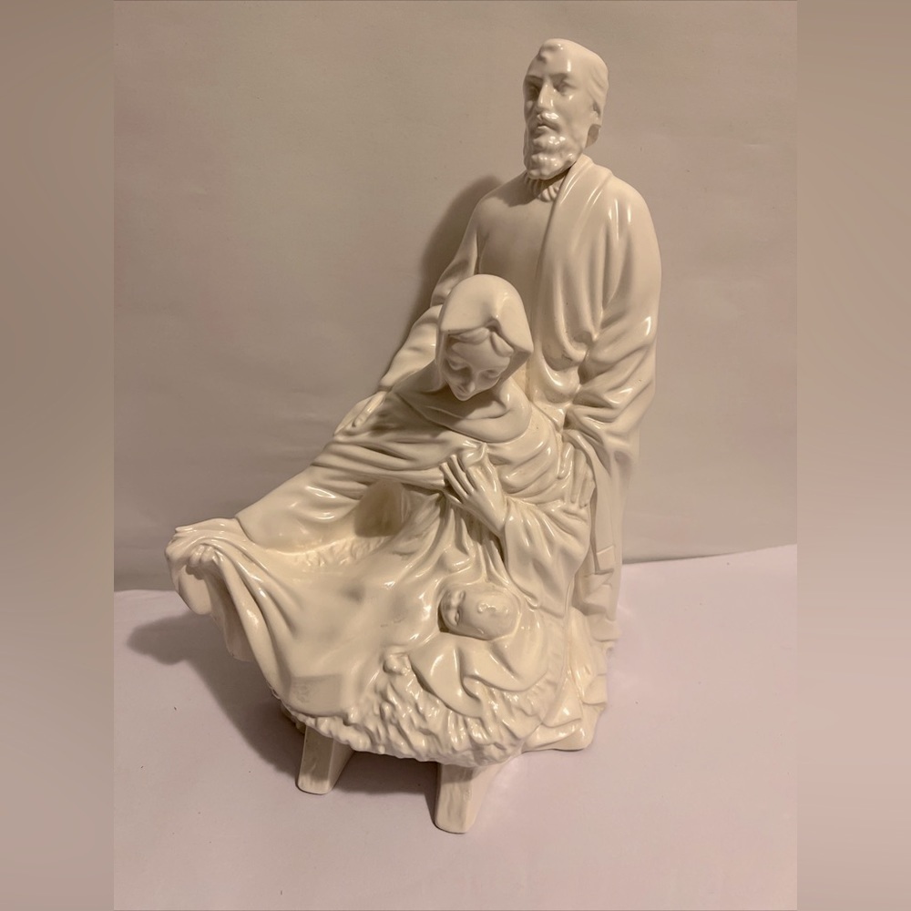 Atlantic Mold Mary Joseph Baby Jesus Ceramic Nativity Figure Statue 70s Vintage